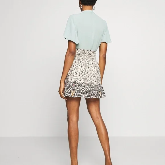 Free People XS Riviera Lined Floral Aztec Mini Skirt - Picture 5 of 9